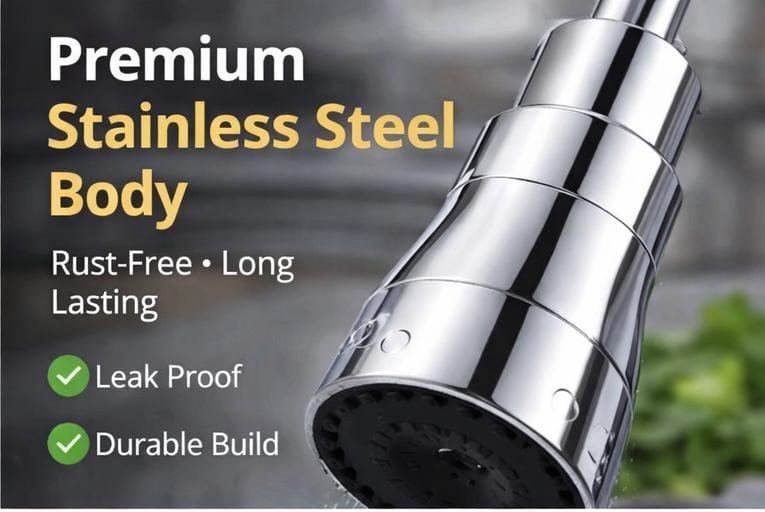 🚿 360° Rotating Stainless Steel Tap Nozzle – Water-Saving Kitchen Upgrade