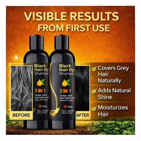 Unisex Instant Black Herbal Hair Dye Shampoo for Grey Hair Coverage Shampoo 3 in 1(100ml) Pack Of 2